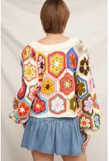 Chunky Oversized Granny Squared Crochet Sweater