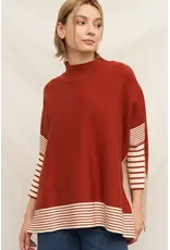 Oakleigh Oversized Striped Knit Cape Sweater
