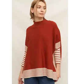 Oakleigh Oversized Striped Knit Cape Sweater