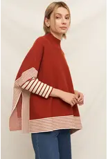 Oakleigh Oversized Striped Knit Cape Sweater