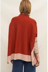 Oakleigh Oversized Striped Knit Cape Sweater