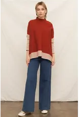 Oakleigh Oversized Striped Knit Cape Sweater