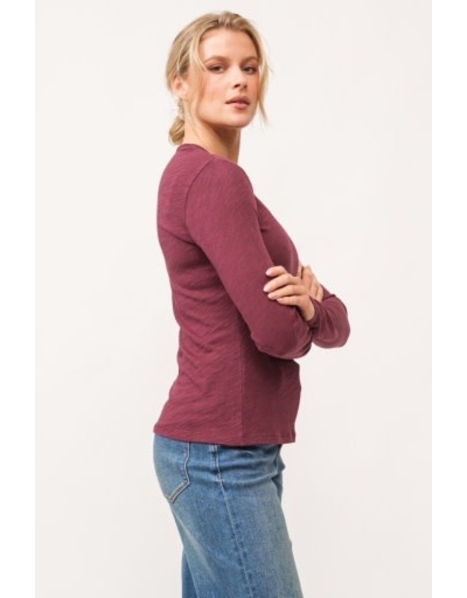 Dear John Denim Dear John Nina Long Sleeve Tee Pomegranate