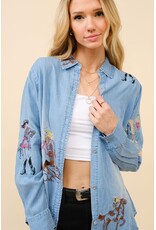 Wendy Western Embroidered Tencel Shirt