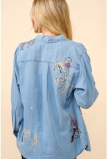 Wendy Western Embroidered Tencel Shirt