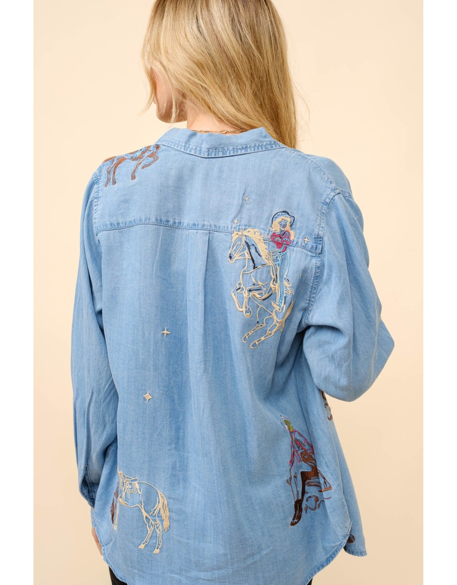 Wendy Western Embroidered Tencel Shirt