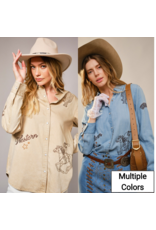 Randi Western Embroidered Pearl Snap Shirt