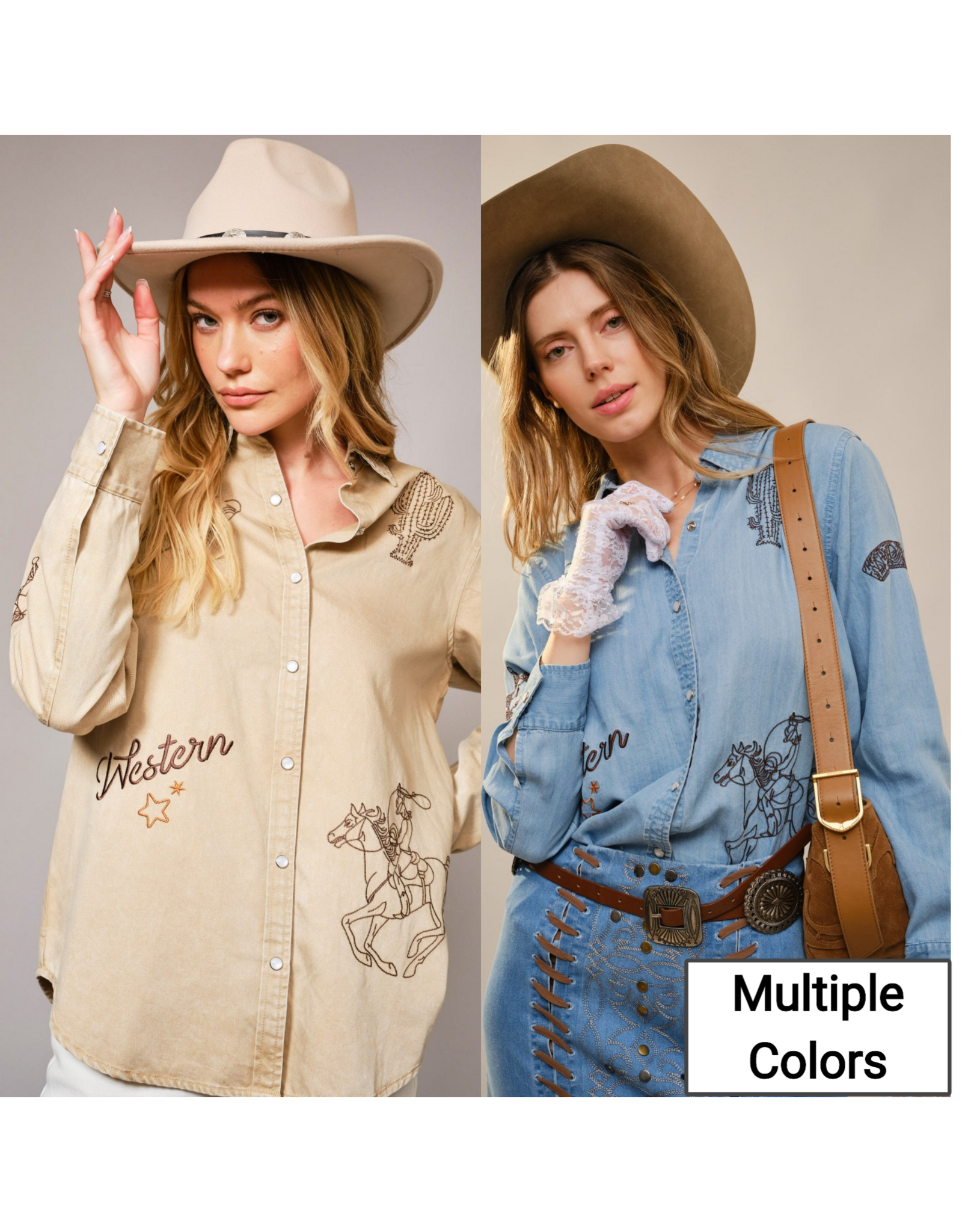 Randi Western Embroidered Pearl Snap Shirt