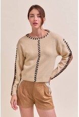Winter Whip-Stitch Two-Tone Sweater