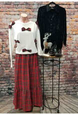 Multi Plaid Bow Pullover