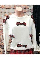 Multi Plaid Bow Pullover