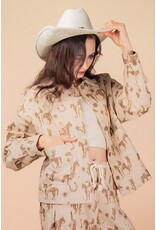 Oversized Western Graphic Casual Shacket Jacket