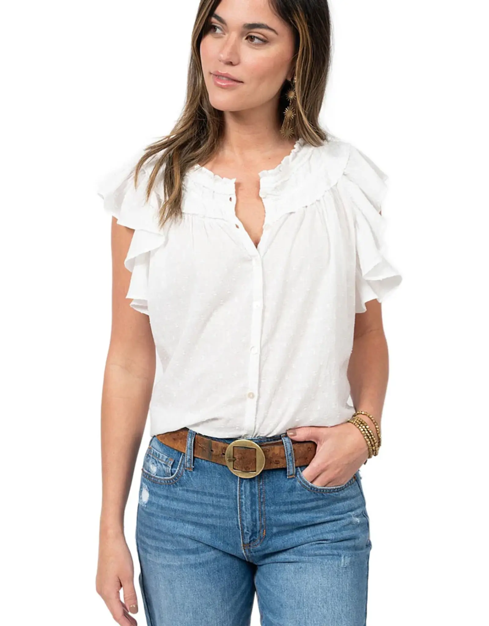 Ivy Jane Ivy Jane Jacquard Ruffle Top