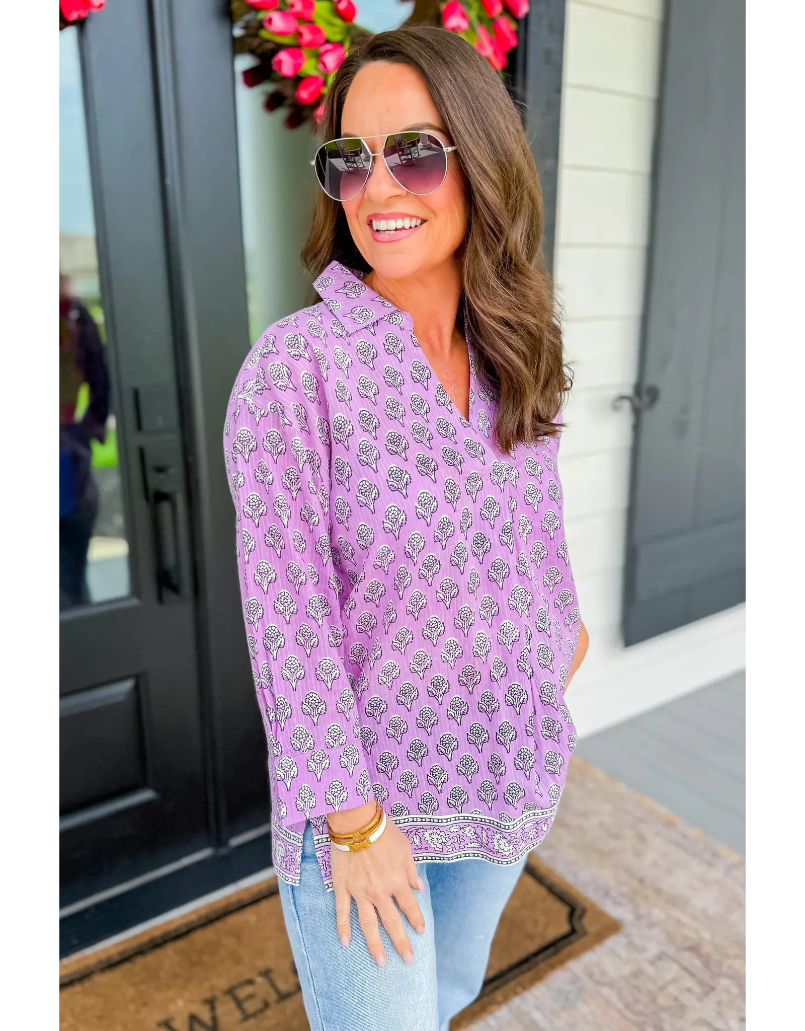 Ivy Jane Ivy Jane Block Print Shirt