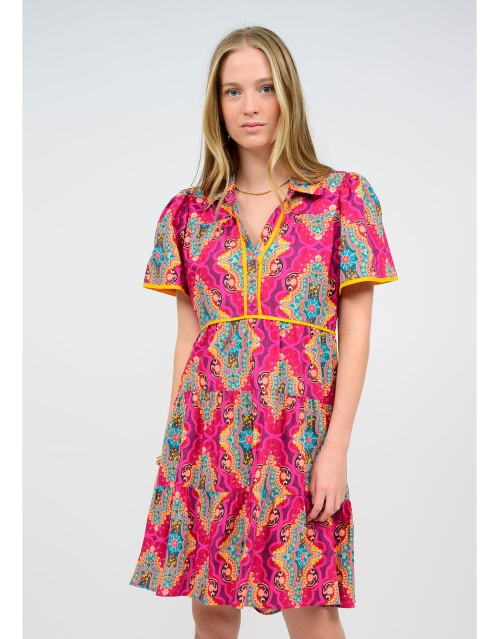 Uncle Frank Uncle Frank Medallion Tiered Dress