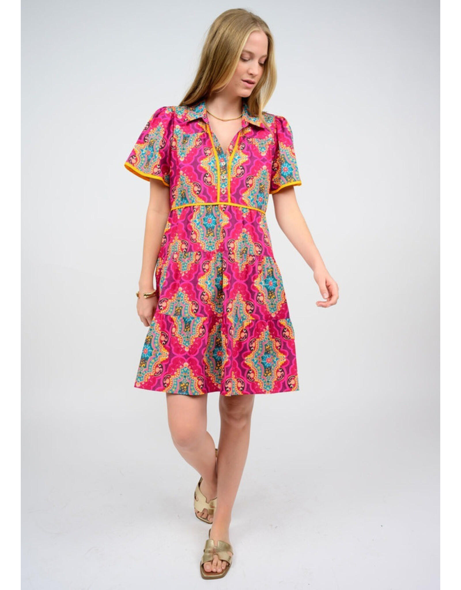 Uncle Frank Uncle Frank Medallion Tiered Dress