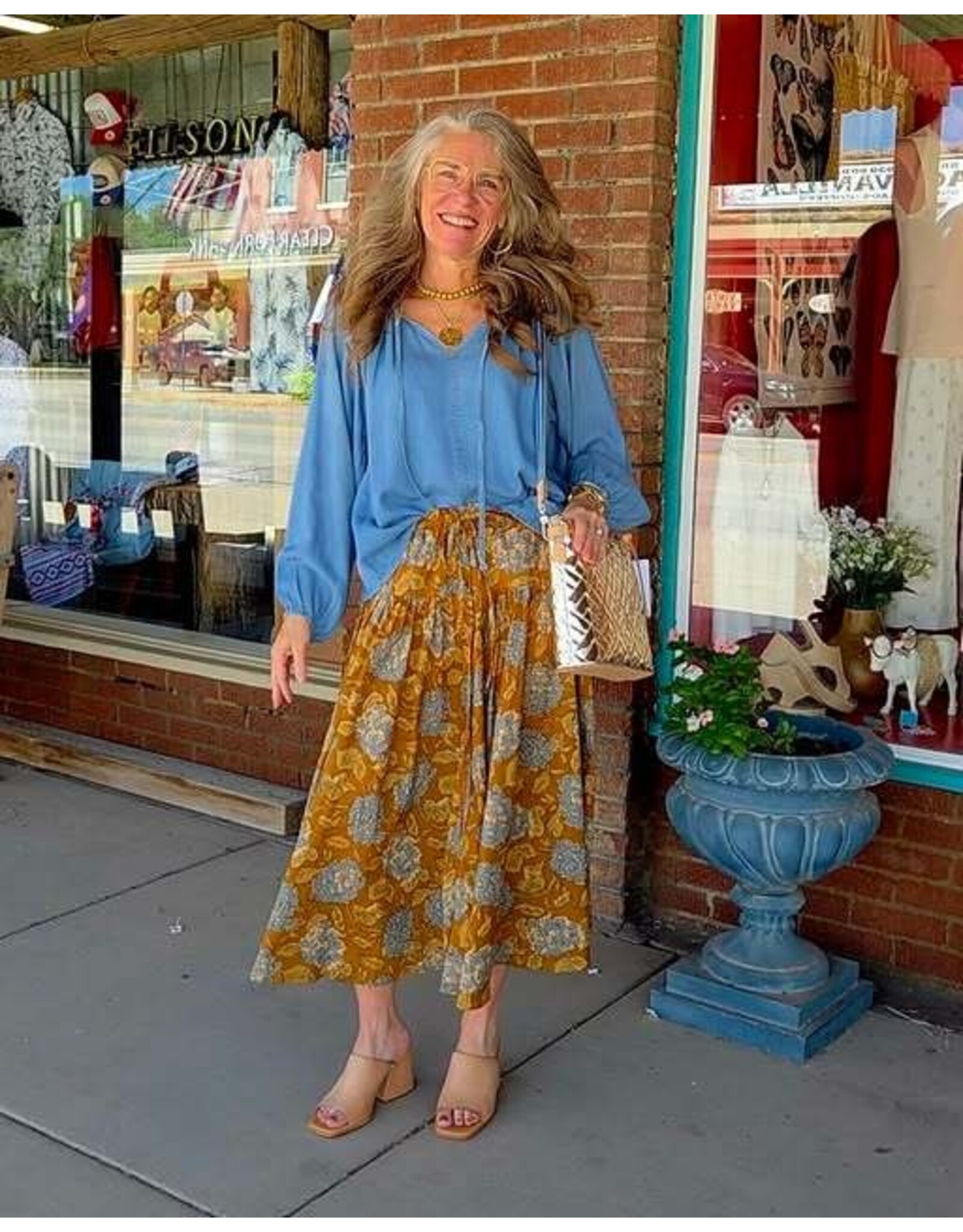 Ivy Jane Ivy Jane Hydranga Button Skirt