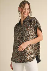 Malou Metallic Animal Print Top