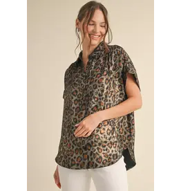 Malou Metallic Animal Print Top
