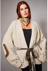 Western Horse Belted Cardigan Sweater