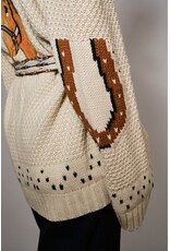 Western Horse Belted Cardigan Sweater