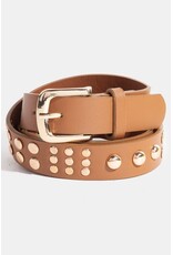 Metallic Dome Studded Faux Leather Belt
