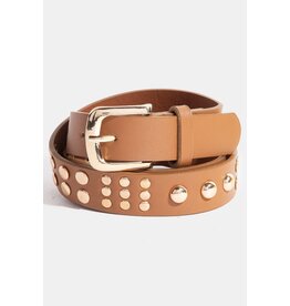 Metallic Dome Studded Faux Leather Belt