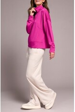 Tribal Tribal Techno Lux Drop Shoulder Funnel Neck Knit Top