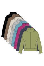 Tribal Tribal Techno Lux Drop Shoulder Funnel Neck Knit Top