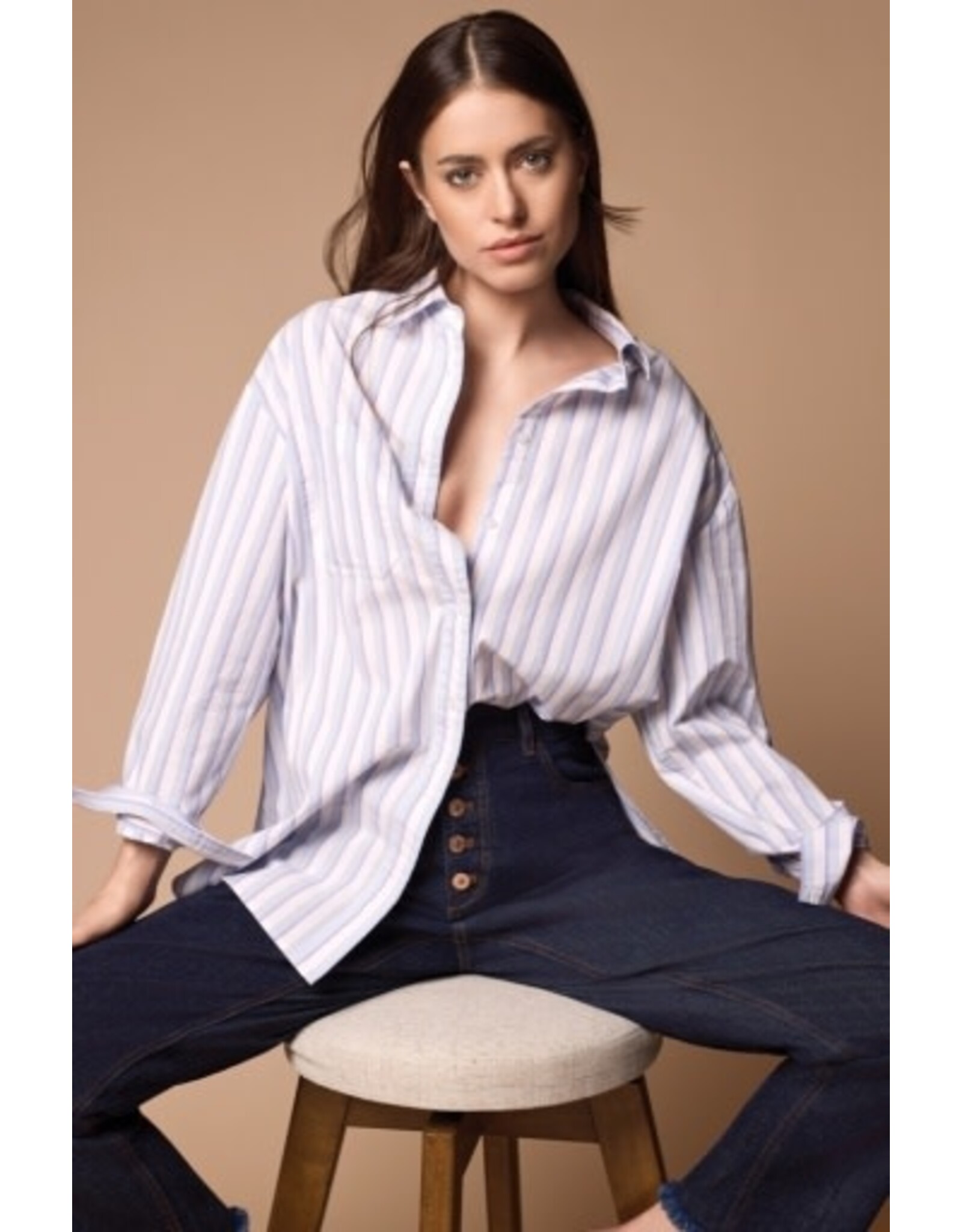 Tribal Tribal Blue Thread Brooke Hugging Straight Jeans