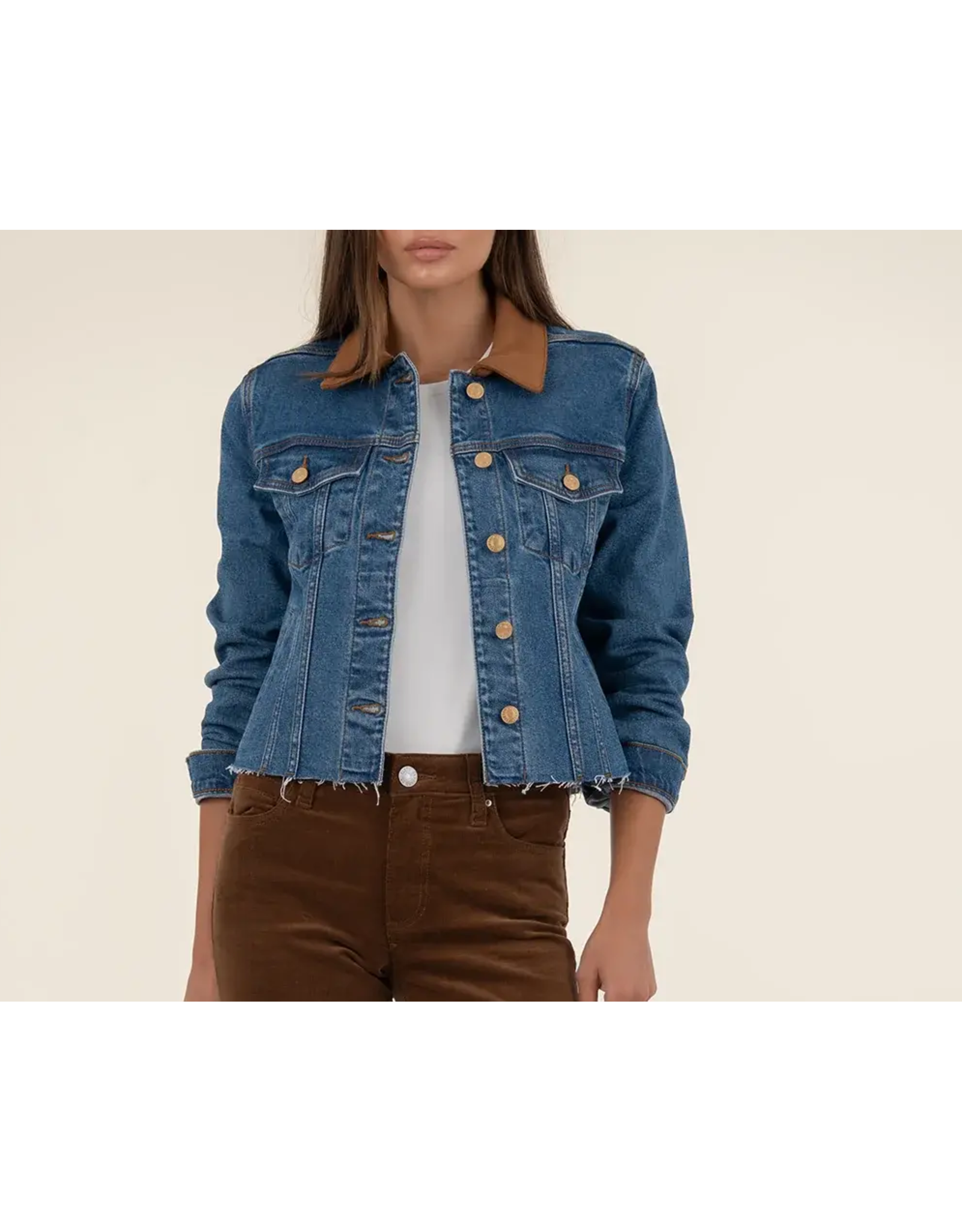 Kut from the Kloth / STS Blue KUT Kerry Cropped Jacket Contrast Collar - Affined