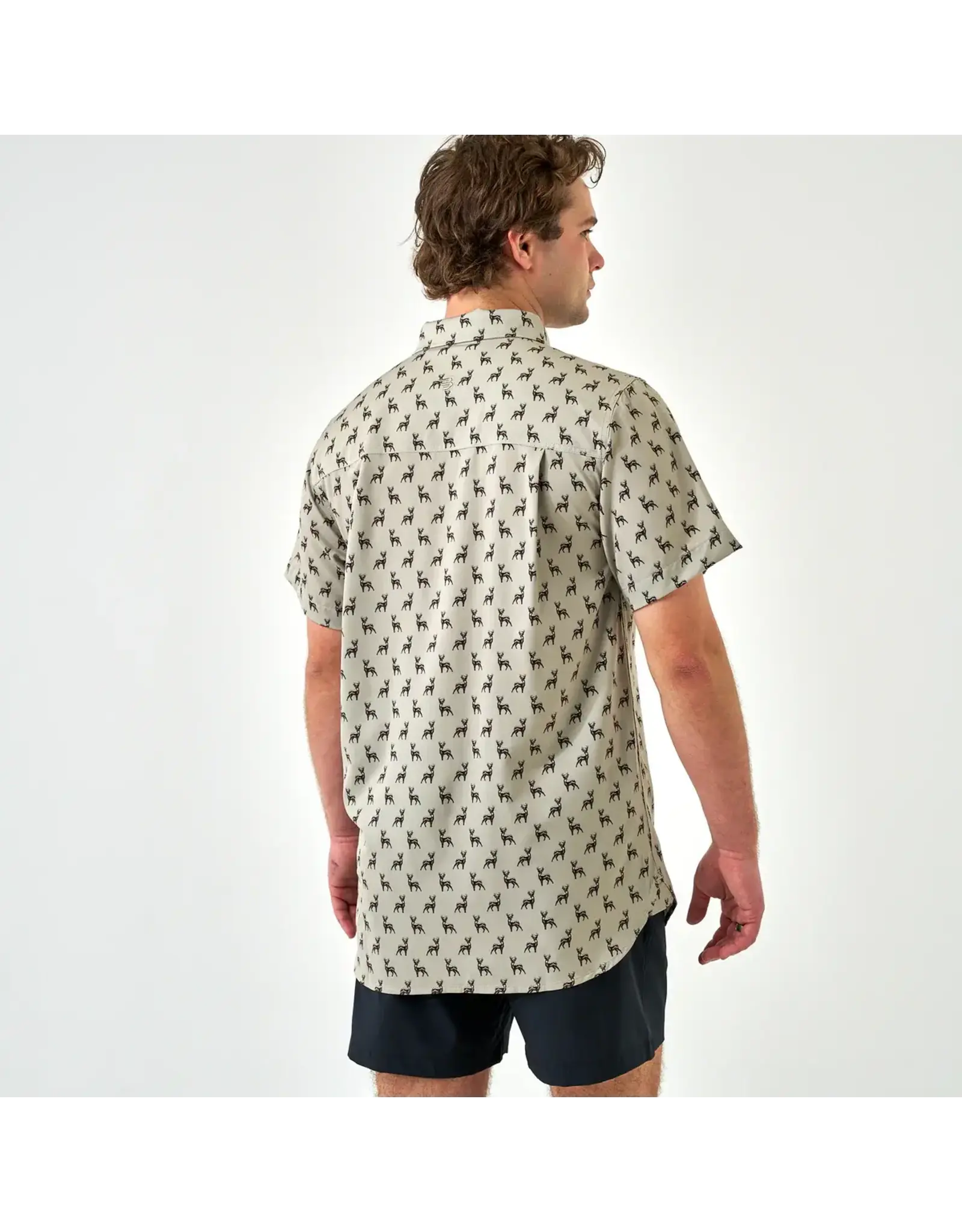 Burlebo Burlebo Performance Button Up Whitetail Deer Green