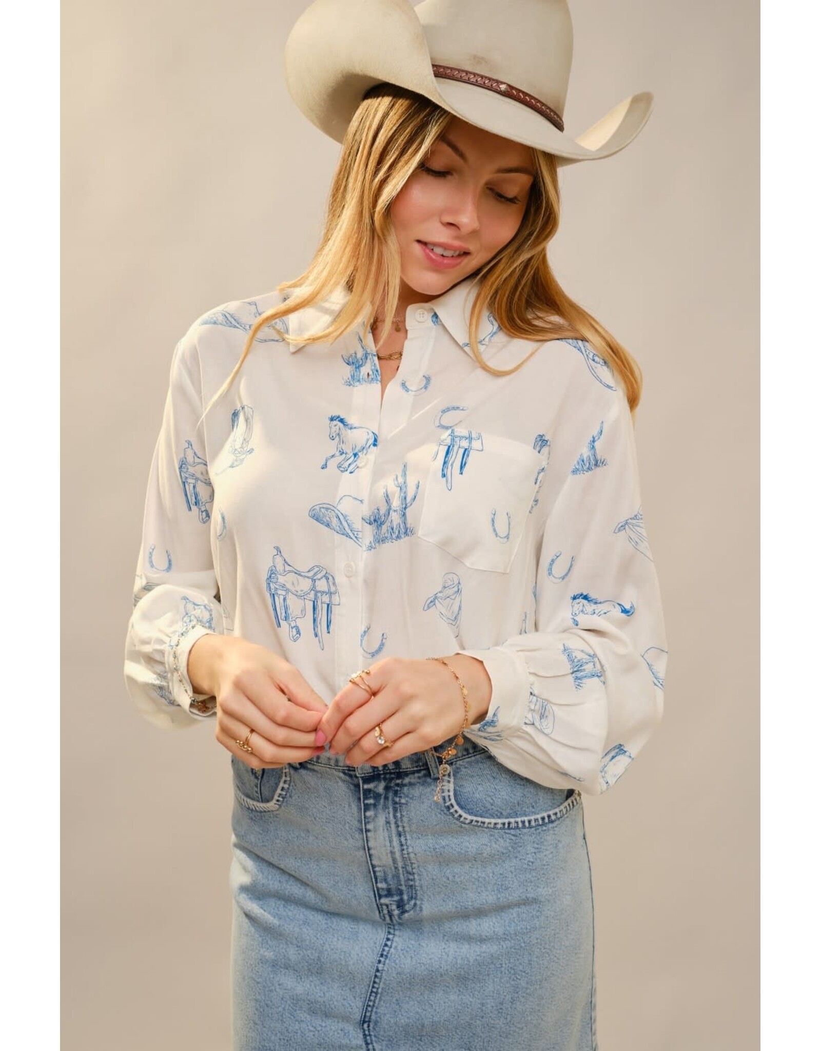 Whitney Western Print Shirt