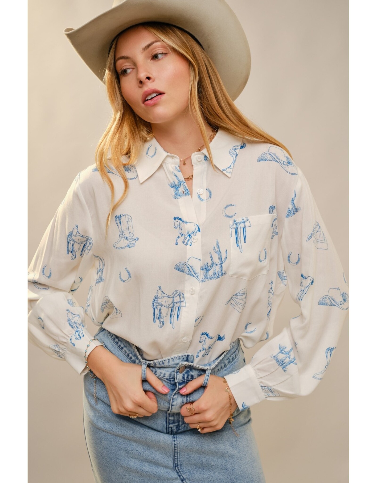 Whitney Western Print Shirt