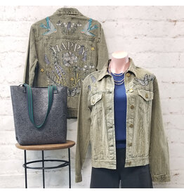 Happy Embroidered Denim Jacket