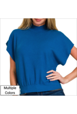 Liza Mock Neck Short Dolman Sleeve Sweater