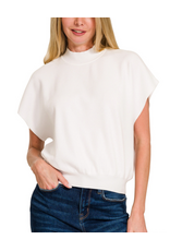 Liza Mock Neck Short Dolman Sleeve Sweater
