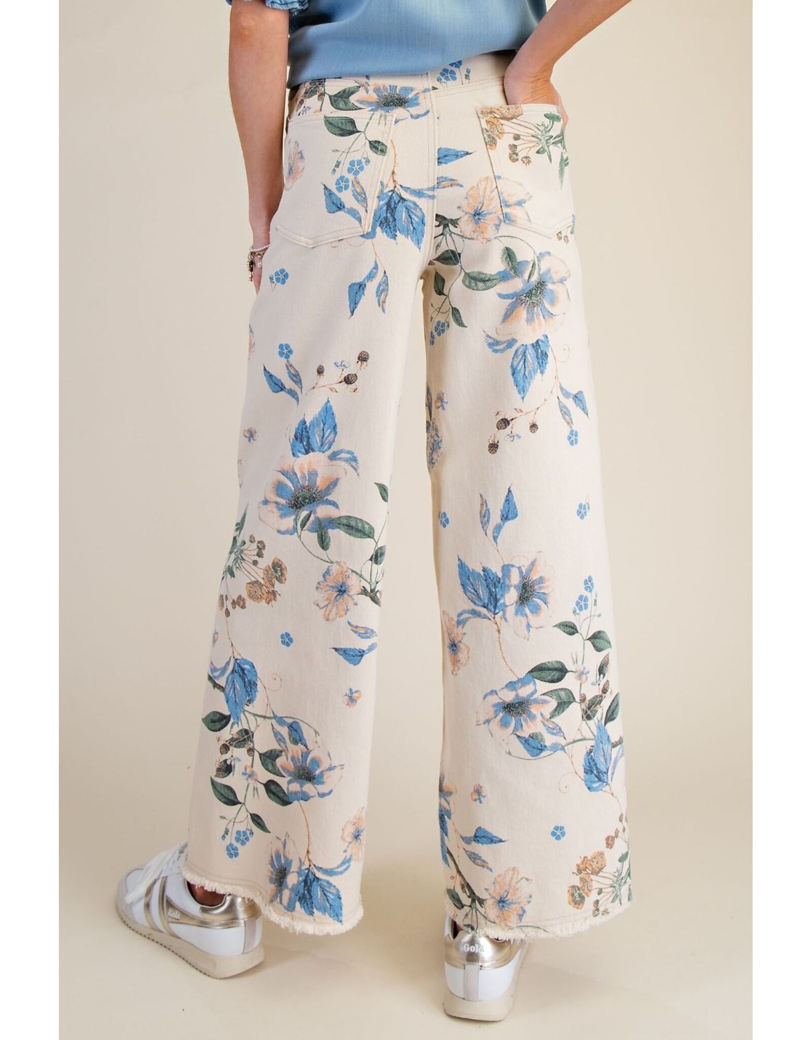 Felicity Floral Print Soft Stretch Twill Pants