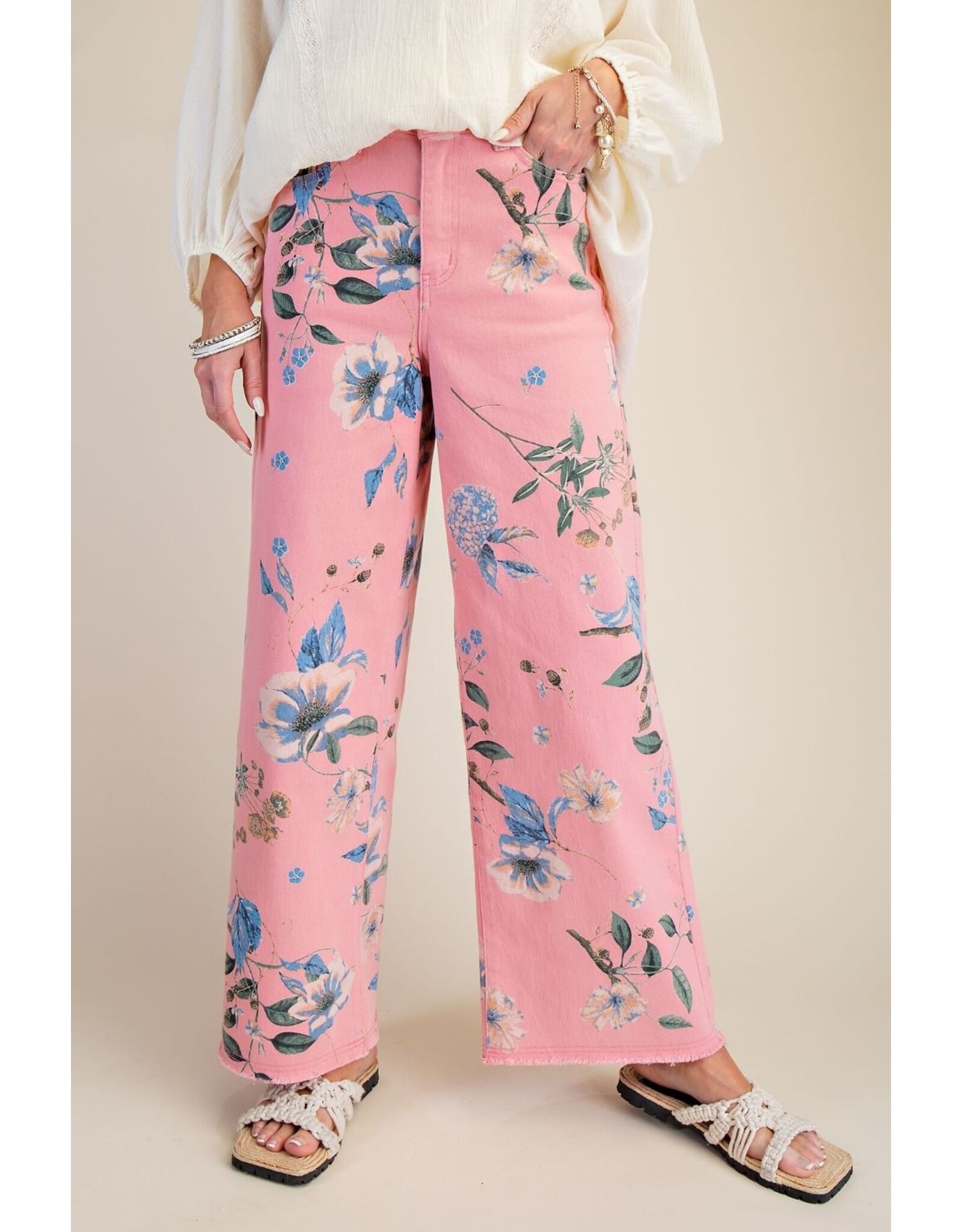 Felicity Floral Print Soft Stretch Twill Pants