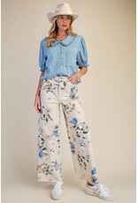 Felicity Floral Print Soft Stretch Twill Pants