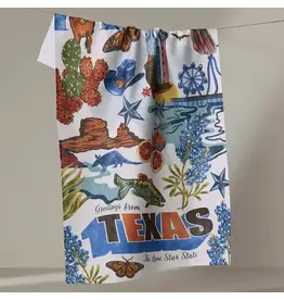 Geometry Greetings from Texas Tea Towel