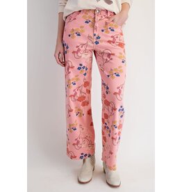Fallon Pink Floral Print Jeans