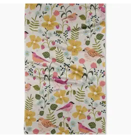 Geometry Summer Songbirds Tea Towel