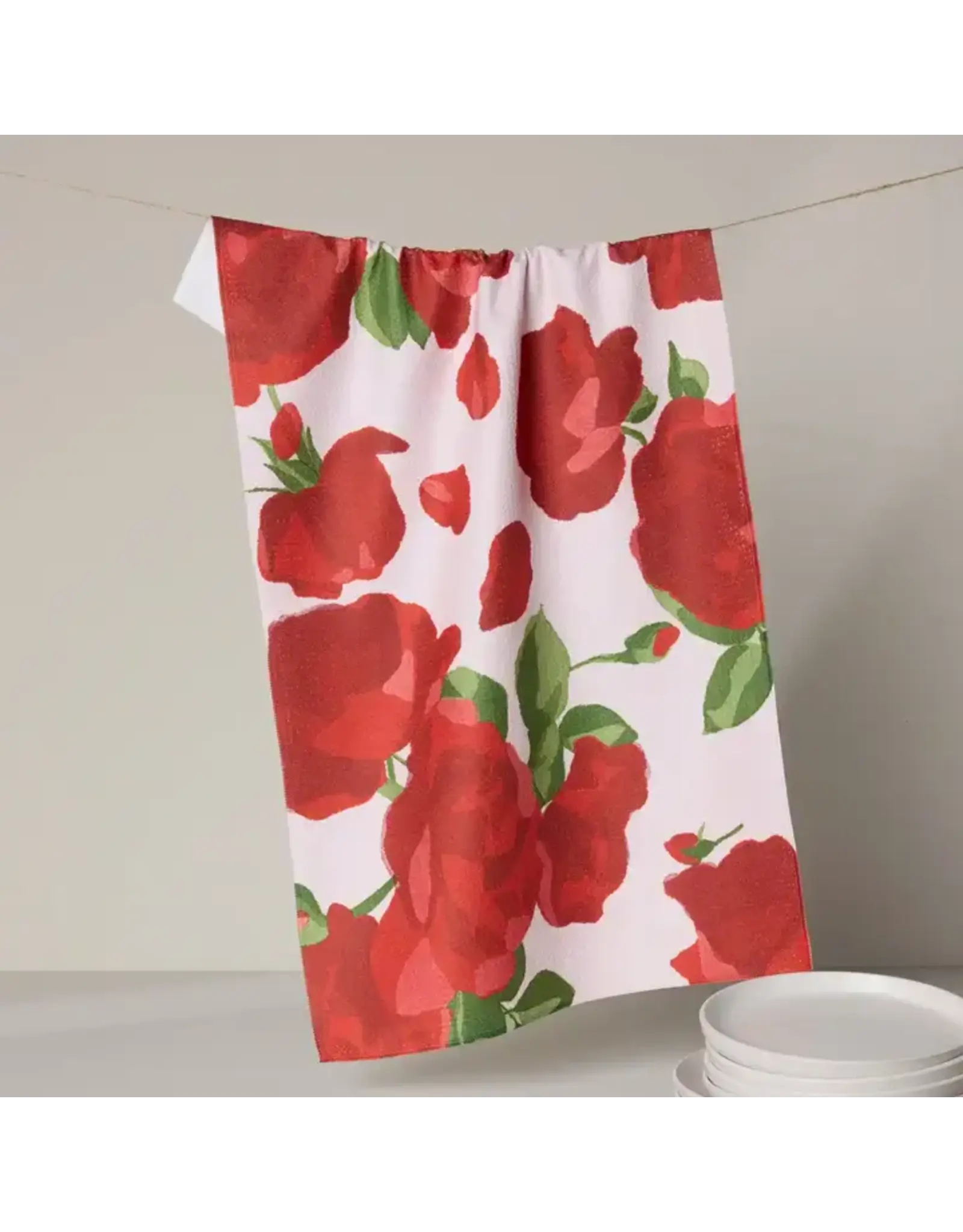 Geometry Whispering Roses Tea Towel