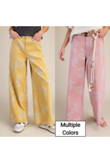 Yolanda Floral Print Stretch Twill Jeans