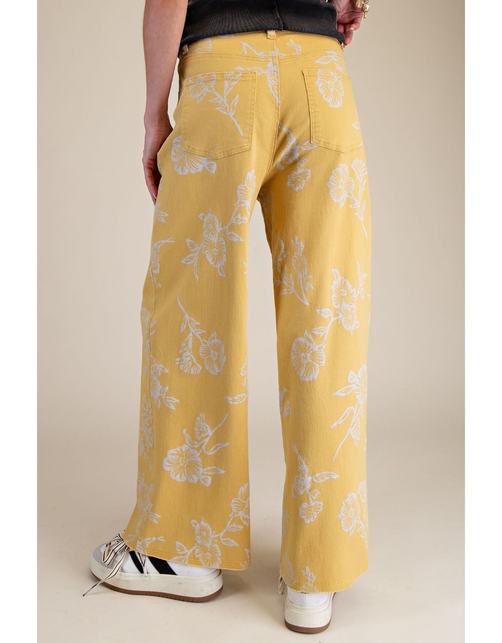 Yolanda Floral Print Stretch Twill Jeans