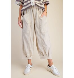 Elana Elastic Waist Band Bottom Khaki Pants