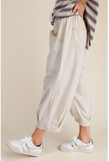 Elana Elastic Waist Band Bottom Khaki Pants