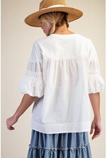 Cassie White Cotton Voile Top