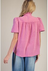 Lainey Washed Chambray Pearl Snap Top